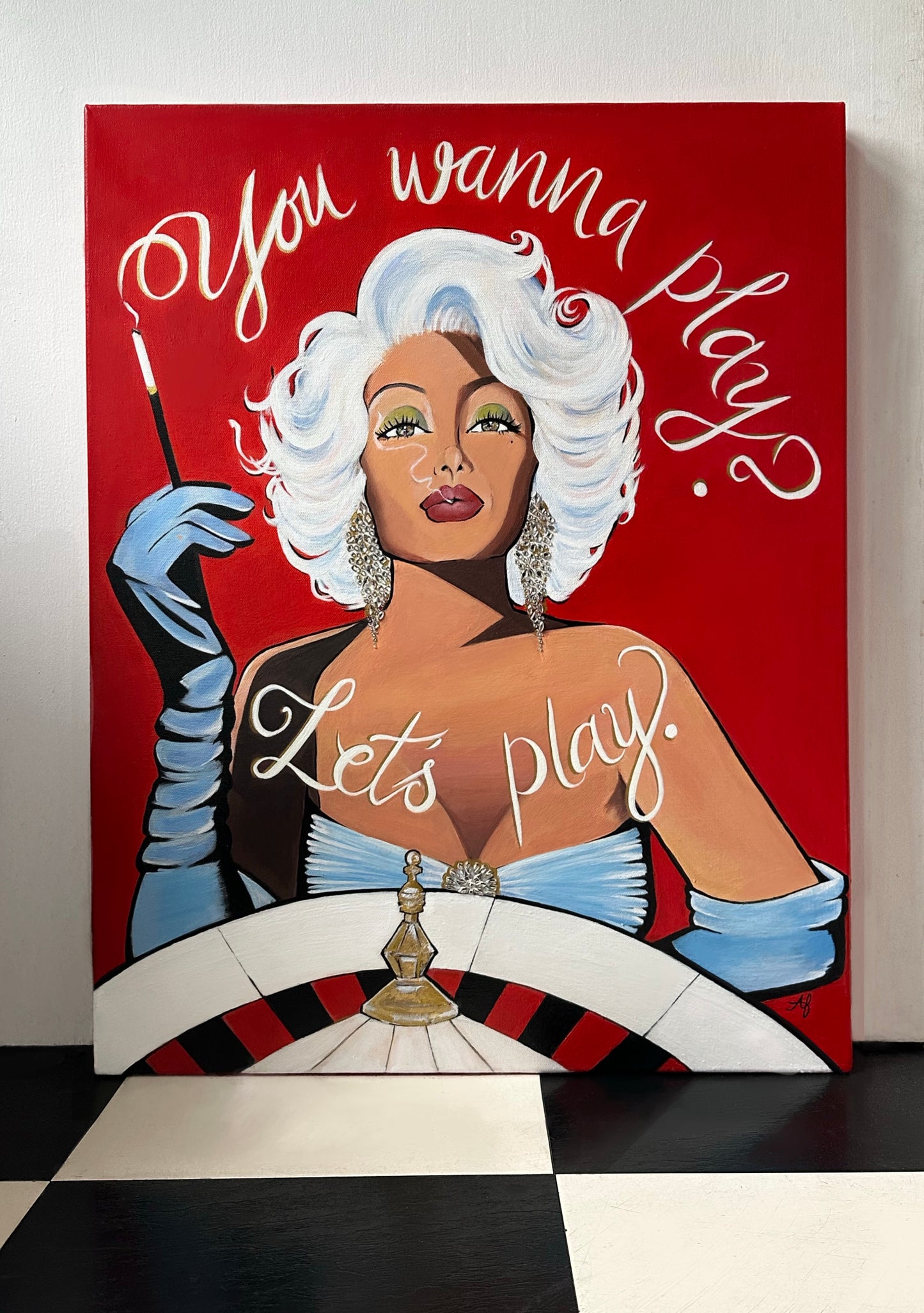 "LET'S PLAY." ORIGINAL CANVAS